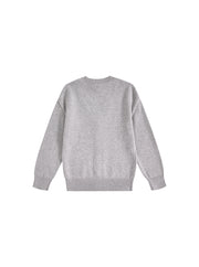 Cardigan Emblem Sweater - Silver Grey Mix