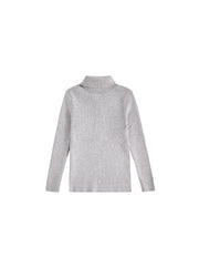 Turtleneck Emblem Sweater - Silver Grey Mix
