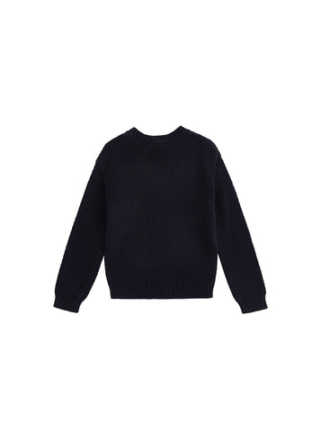 Crochet Knit Sweater - Black