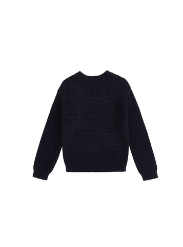 Crochet Knit Sweater - Black