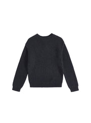 Crochet Knit Sweater - Charcoal