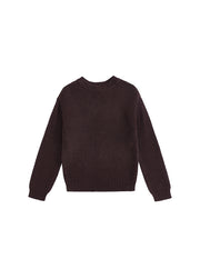 Crochet Knit Sweater - Brown