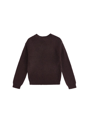 Crochet Knit Sweater - Brown
