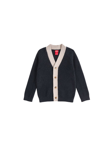 Crochet Knit Cardigan - Charcoal