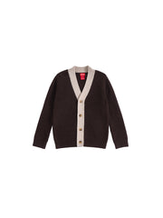 Crochet Knit Cardigan - Brown