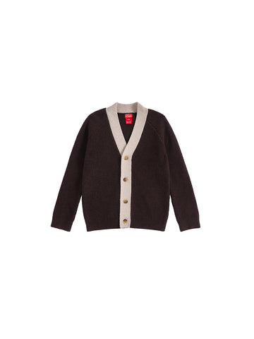 Crochet Knit Cardigan - Brown