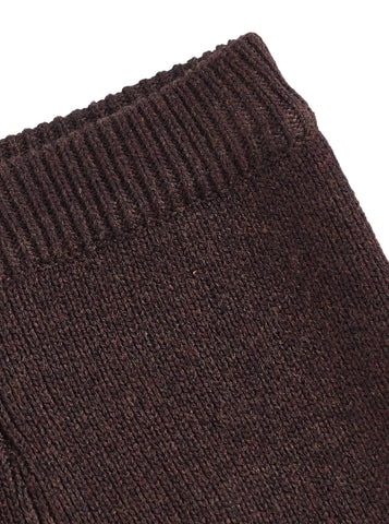 Rib Knit Leggings - Brown