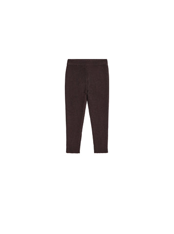 Rib Knit Leggings - Brown
