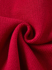 Cardigan Trim Bows Sweater - Burnt Red