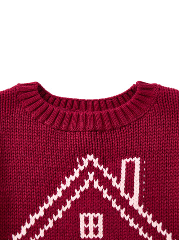 Big House Sweater - Burnt Red Mix