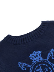 Emblem Sweater - Dk. Navy/Royal Blue
