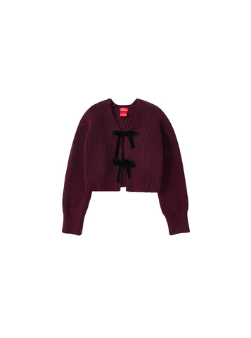 Cardigan Trim Bow Sweater