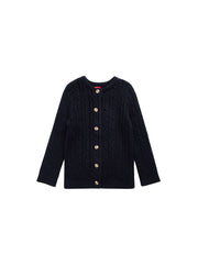 Cable Knit Cardigan - Black