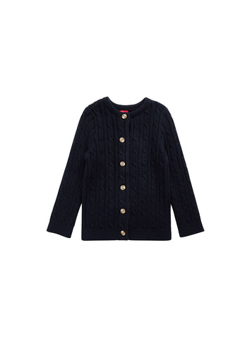 Cable Knit Cardigan - Black