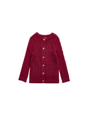 Cable Knit Cardigan - Burnt Red
