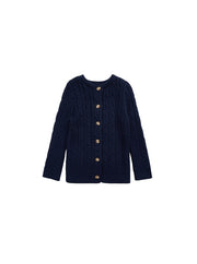 Cable Knit Cardigan - Navy