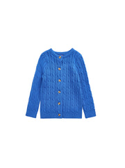 Cable Knit Cardigan - Marine Blue
