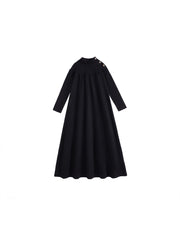 Mock Neck Buttons Robe