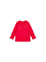 Ruffle Corduroy Shirt - Coral
