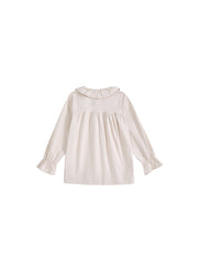Ruffle Corduroy Shirt - Off White