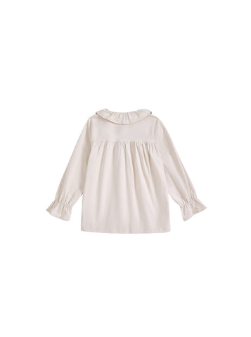 Ruffle Corduroy Shirt - Off White
