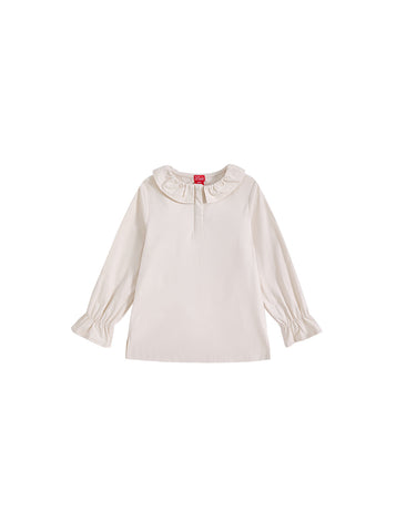 Ruffle Corduroy Shirt - Off White