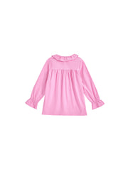 Ruffle Corduroy Shirt - Pink