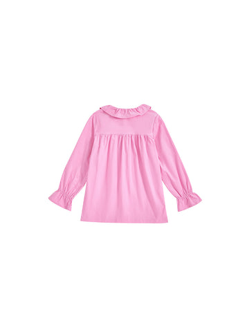 Ruffle Corduroy Shirt - Pink
