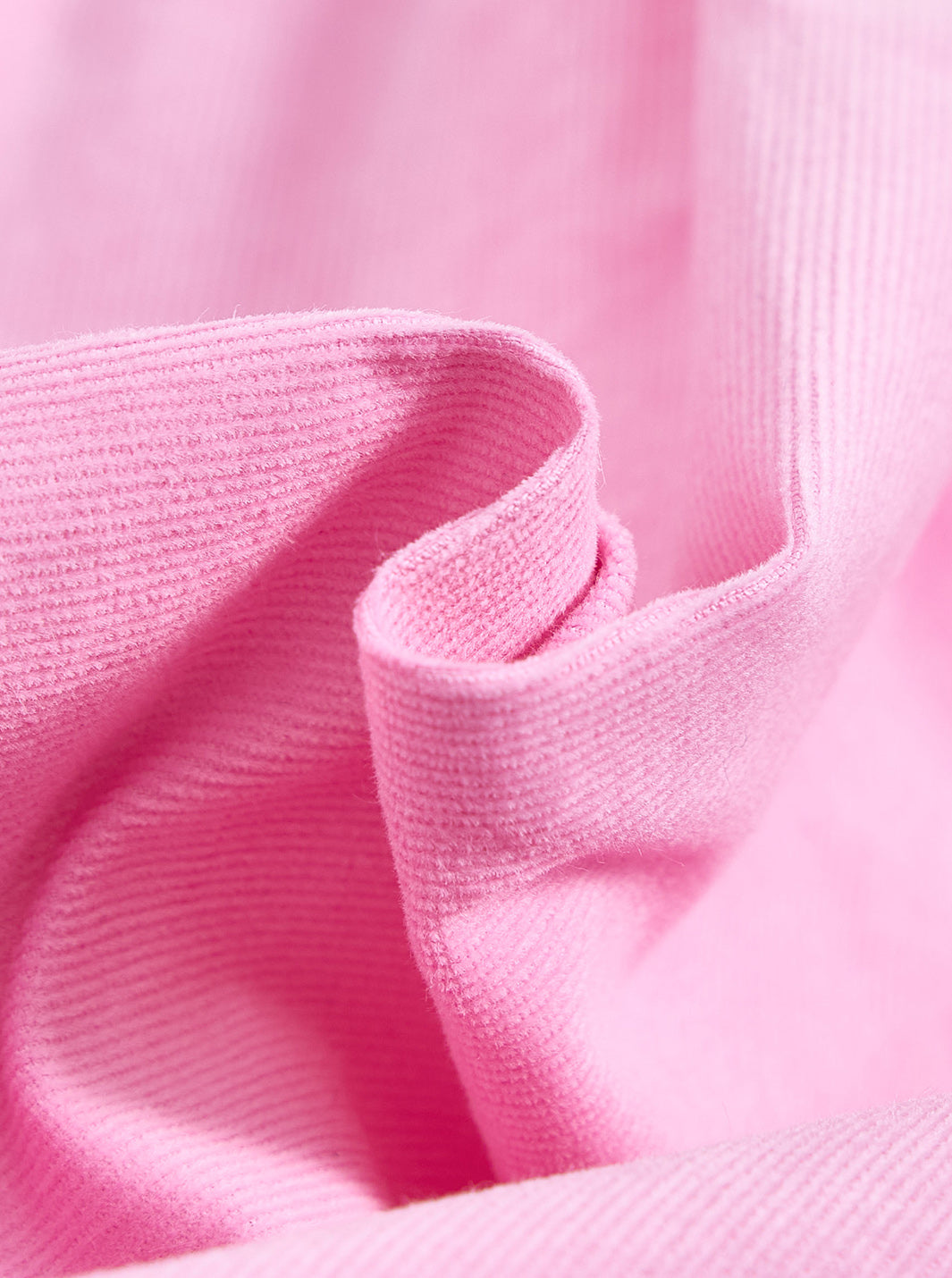 Ruffle Corduroy Shirt - Pink
