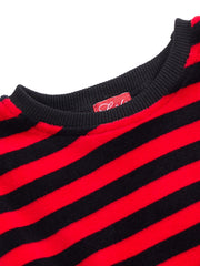 Velour Stripe Set - Black/Red