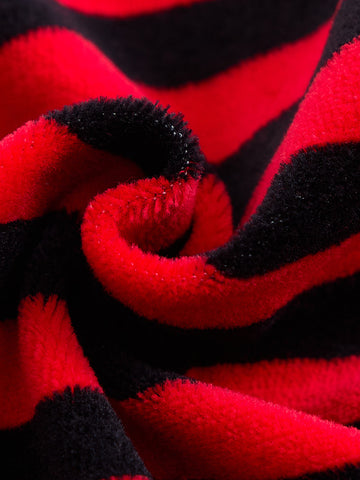 Velour Stripe Set - Black/Red