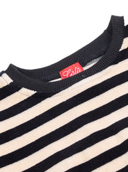Velour Stripe Set - Black/off white