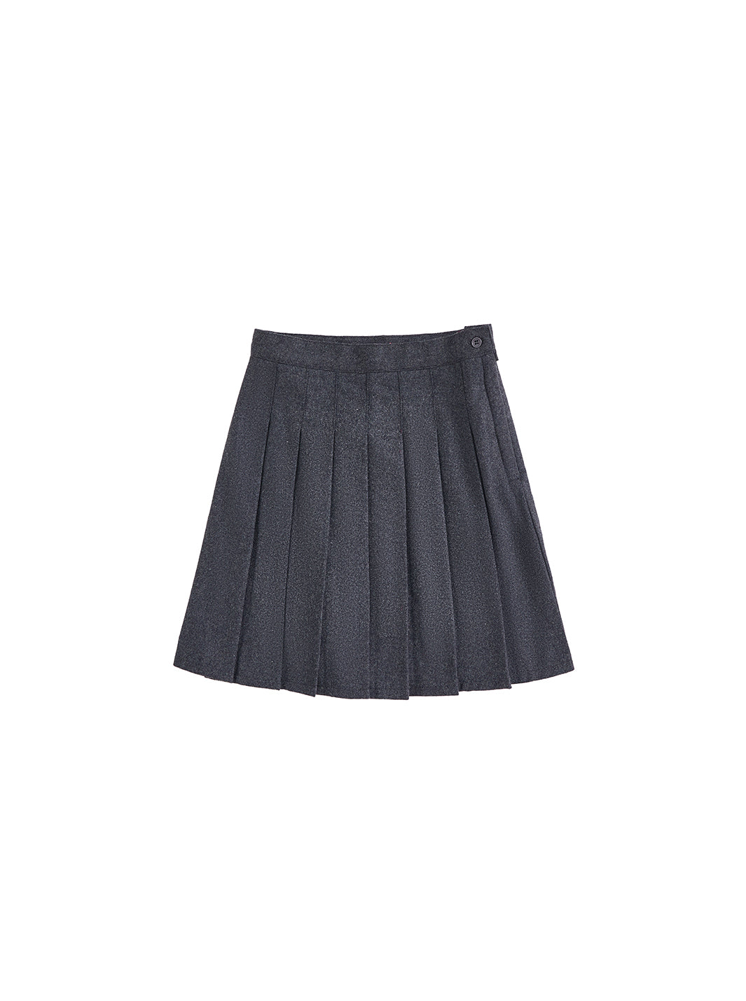 Brushed Pleated Skirt - Dk. Grey mix