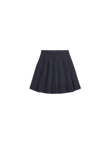Denim Pleated Skirt