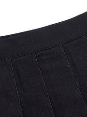 Denim Pleated Skirt