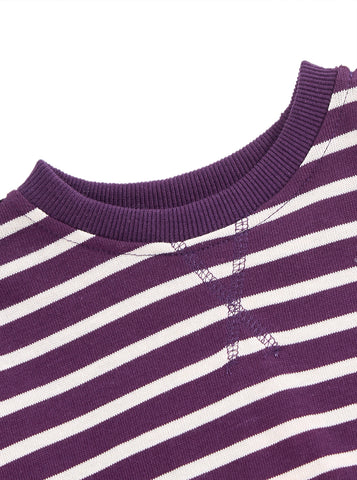 Classic Stripe Top - Plum/White