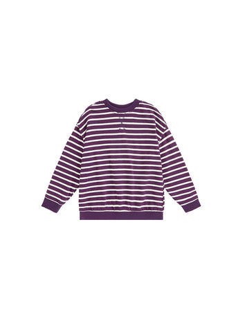 Classic Stripe Top - Plum/White