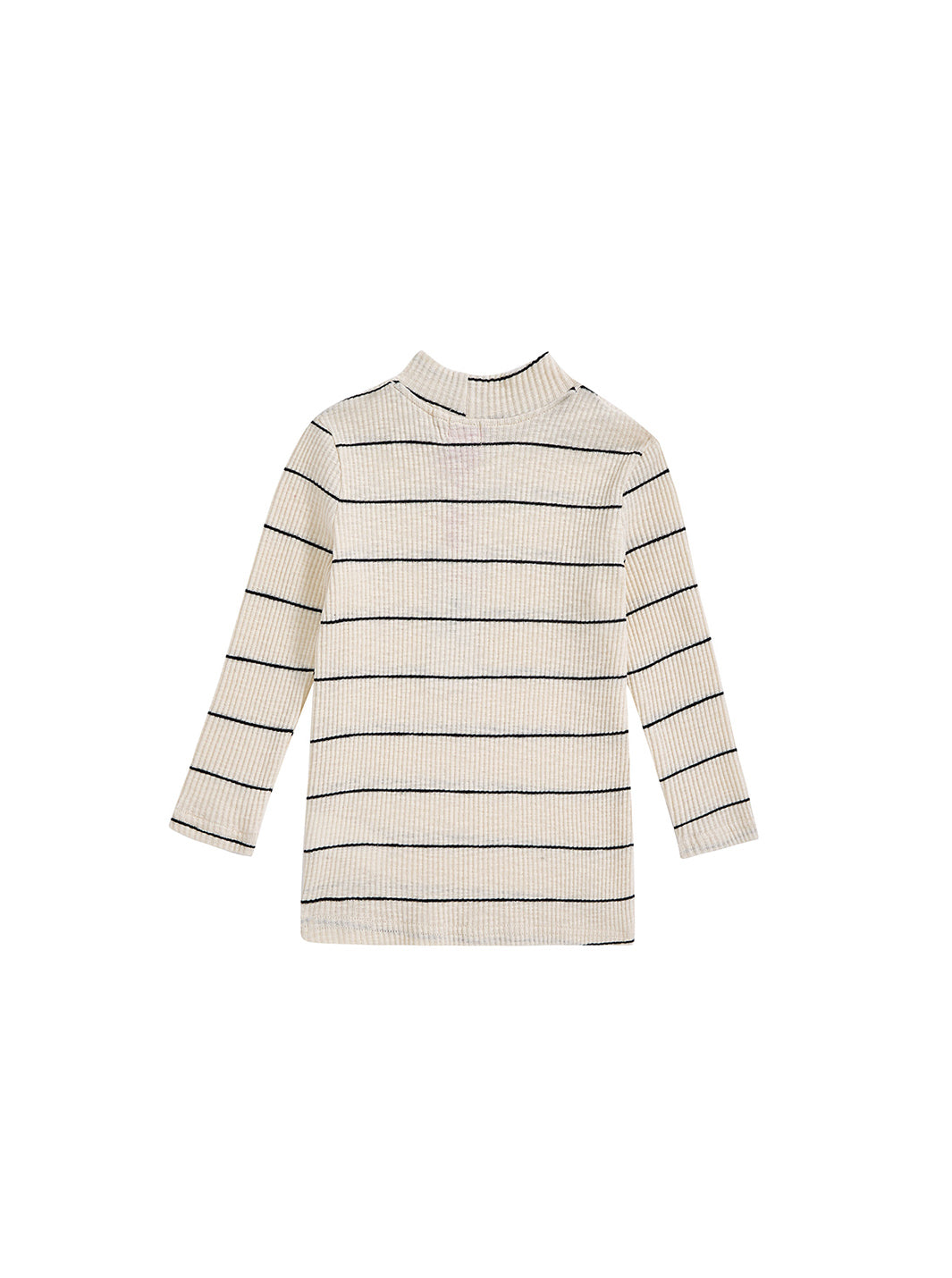 Striped Mock Neck T-shirt - Black/White