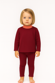 Baby Contrast Mock Neck Set - Girl