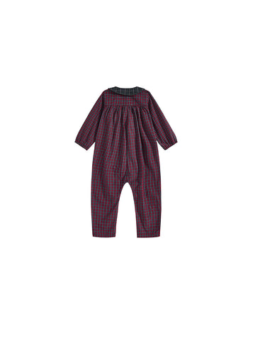Plaid Collar Overall