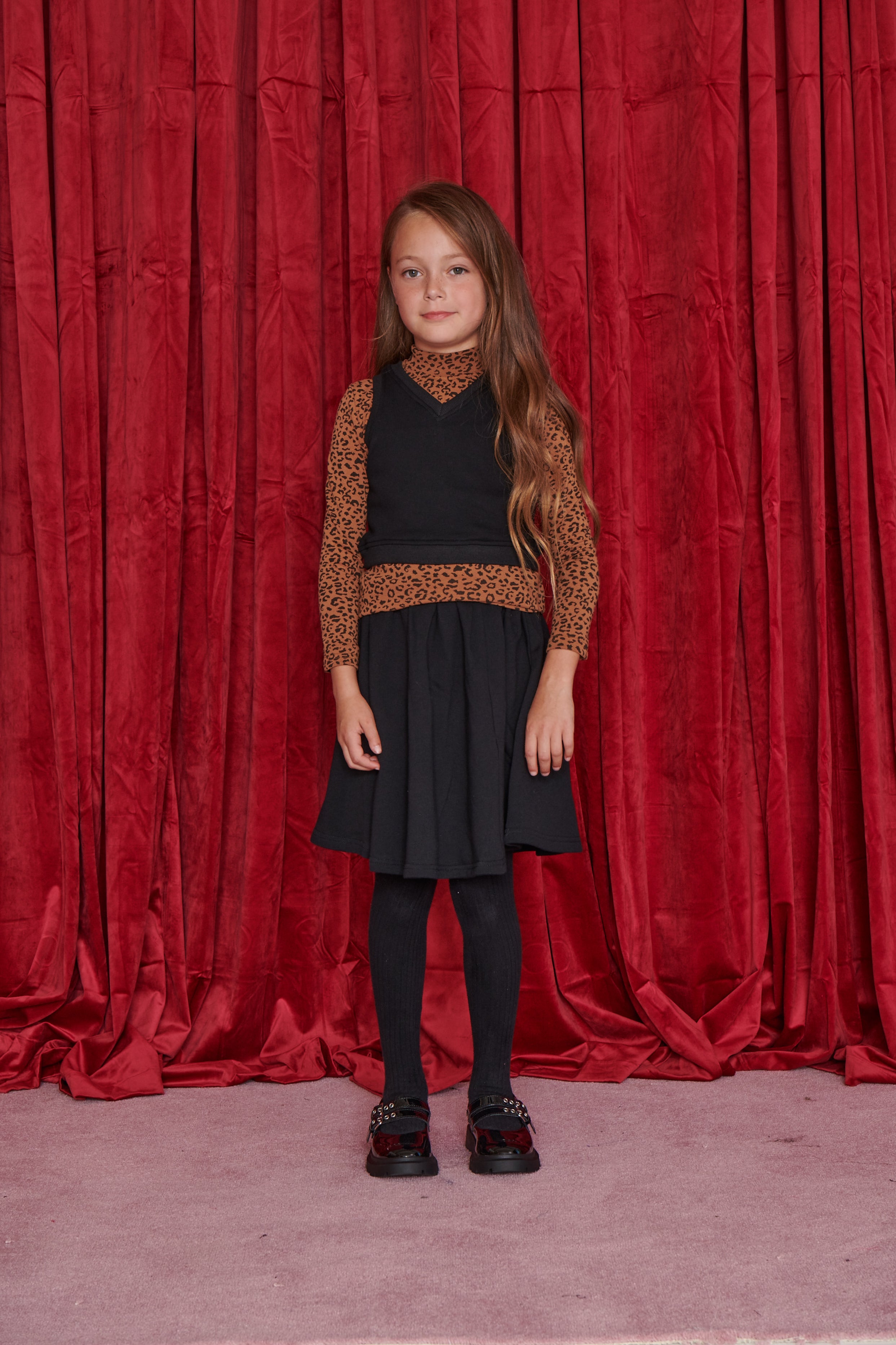 leopard mock neck top