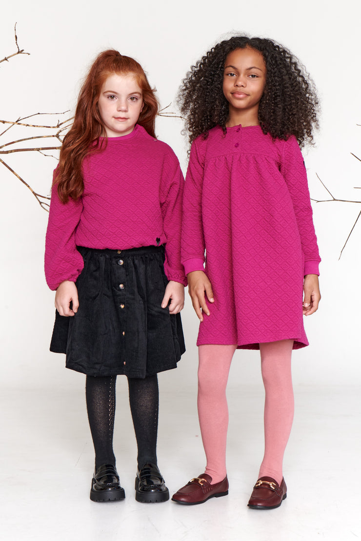 Quilted Heart Dress - Violet