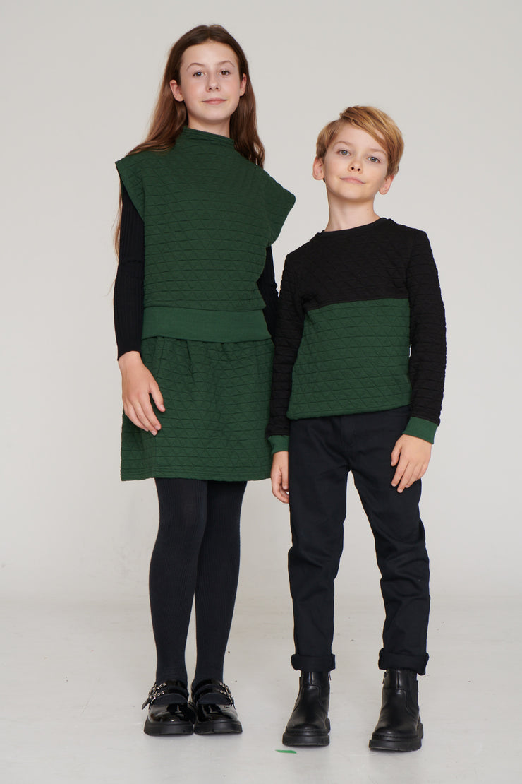 Triangle Quilted Skirt - Green
