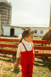 Corduroy Overall - Red