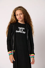 Hooded Colored Ribbed Top