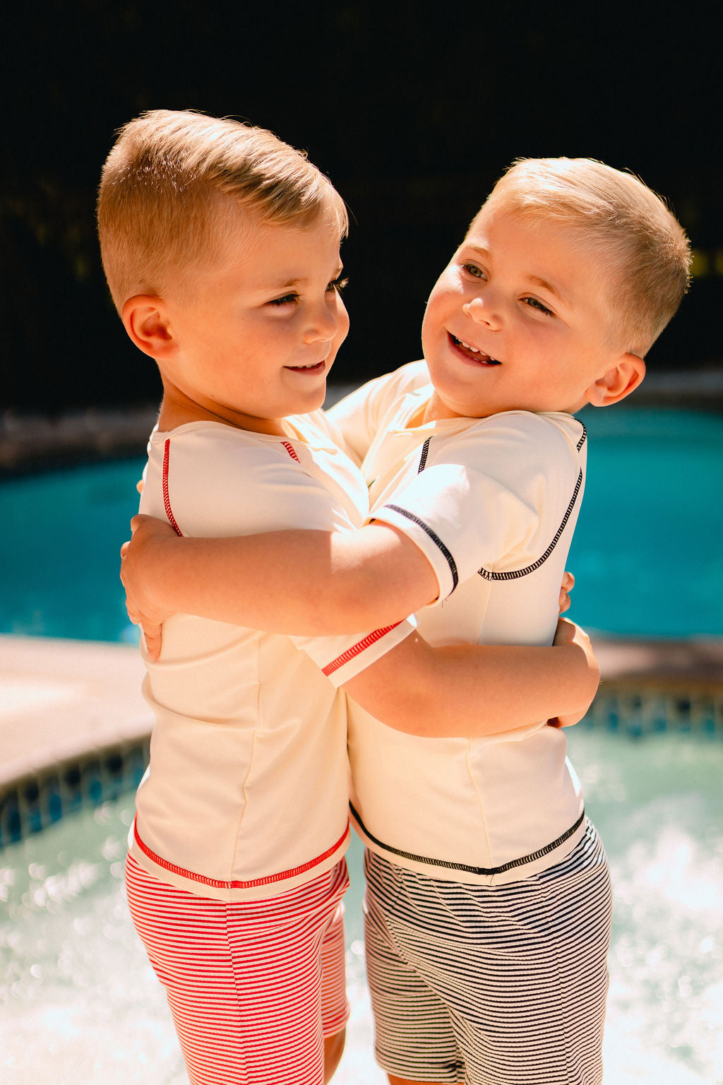 Boy Seersucker Stripe Swim Set