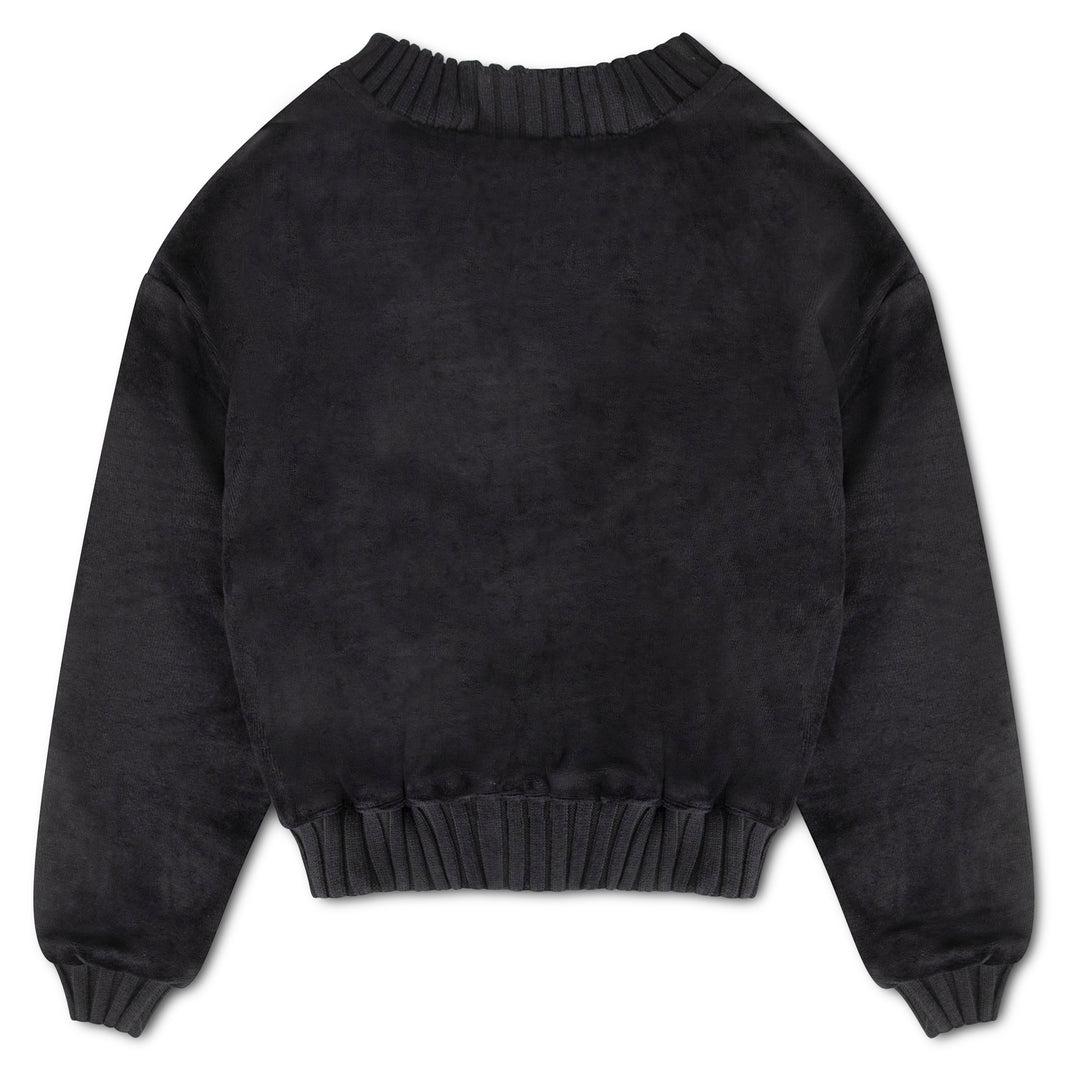 Cardigan Velour Crop Top