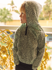 Leopard Print Hooded Top - Mint/Black