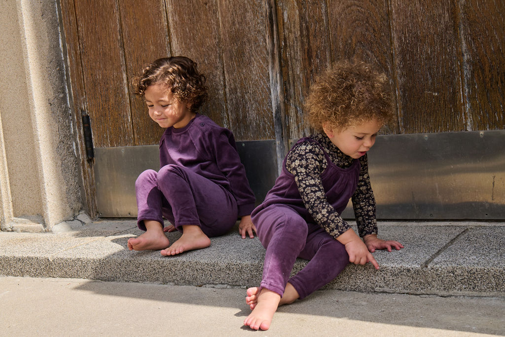 Velour Button Set - Plum