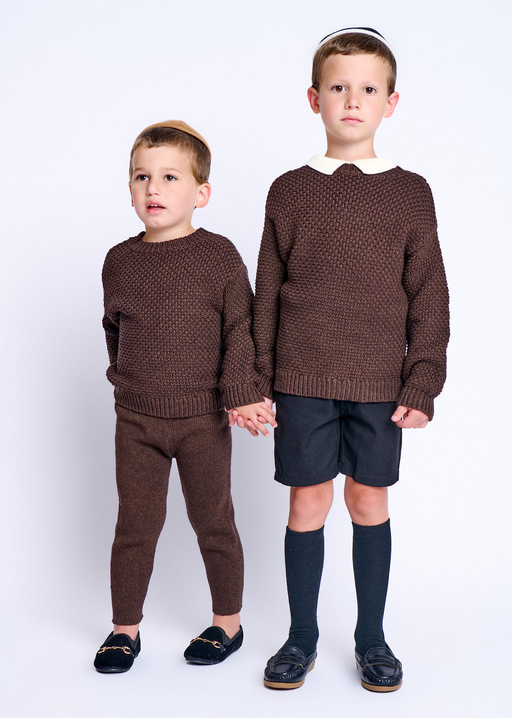 Crochet Knit Sweater - Brown